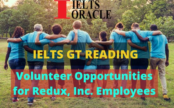 Ielts GT Reading-Volunteer Opportunities for Redux, Inc. Employees